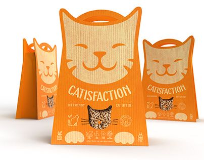 Cat Food Branding, Cat Packaging Design, Cat Litter Packaging Design, Cat Food Packaging Design, Cat Food Design, Cat Packaging, Cat Food Packaging, Animal Packaging, Pet Packaging