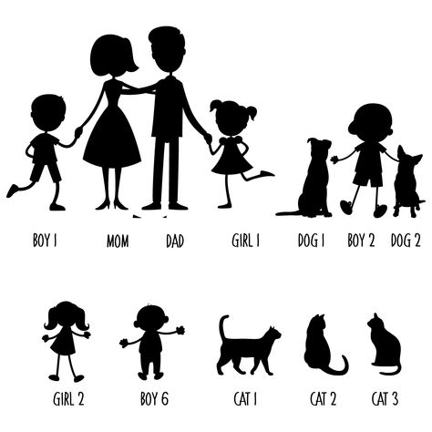 Tall Dogs, Family Car Stickers, Family Car Decals, Tallest Dog, Retail Signage, Family Of 6, Dog Photoshoot, Sticker For Car, Vinyl Graphics