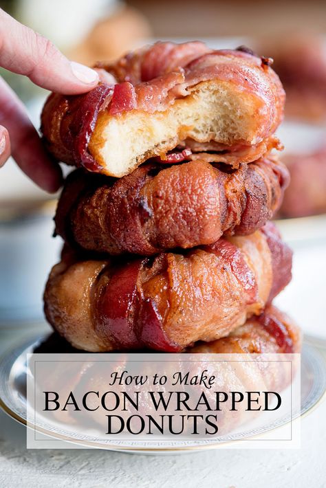 Winter Recipes Crockpot, Bacon Wrapped Jumbo Shrimp, Winter Season Food, Healthy Winter Recipes Dinner, Maple Bacon Doughnut, Gourmet Bacon, Water Chesnut Wrapped In Bacon, Chocolate Frosted Donut, Winter Baking Recipes