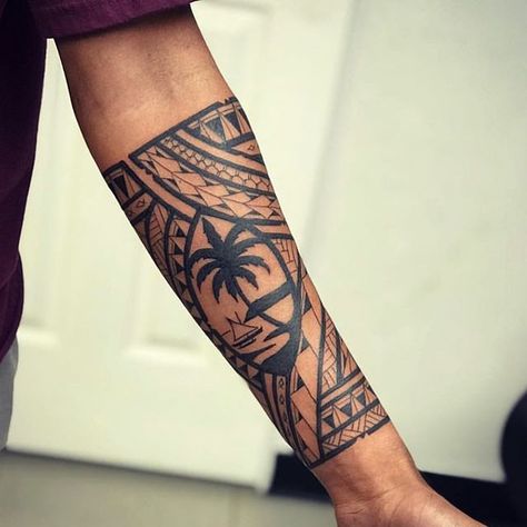 Hawaiian Tattoo For Men Forearm, Forearm Tattoo Men Ideas Unique Stencil, Behind Arm Tattoo For Men, Hawaiian Forearm Tattoo, Samoan Tattoo Sleeve, Polynesian Tattoos Women, Forearm Band Tattoos, Band Tattoo Designs, Maori Tattoo Designs