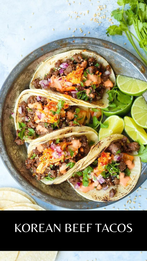 🌮🔥Get ready to taco 'bout flavor with these Korean Beef Tacos! 🥩🍚 Tender, marinated beef cooked to perfection and topped with a tangy slaw, fresh cilantro, and a sweet-savory sauce—these tacos are a flavor explosion in every bite! 😋 Perfect for taco night or impressing your guests, these Korean-inspired beauties are a must-try! 🌟

#KoreanBeefTacos #FlavorExplosion #TacoNight #FusionCuisine #BeefLovers #SavoryAndSweet #QuickAndDelicious #StreetFoodVibes #TacoGoals #FoodieFavorites 🌮🥩🔥 Korean Beef Tacos, Dinner Suggestions, Easy Healthy Lunch Recipes, Chinese Recipe, Beef Tacos, Korean Beef, Work Trip, General Mills, Easy Lunch Recipes