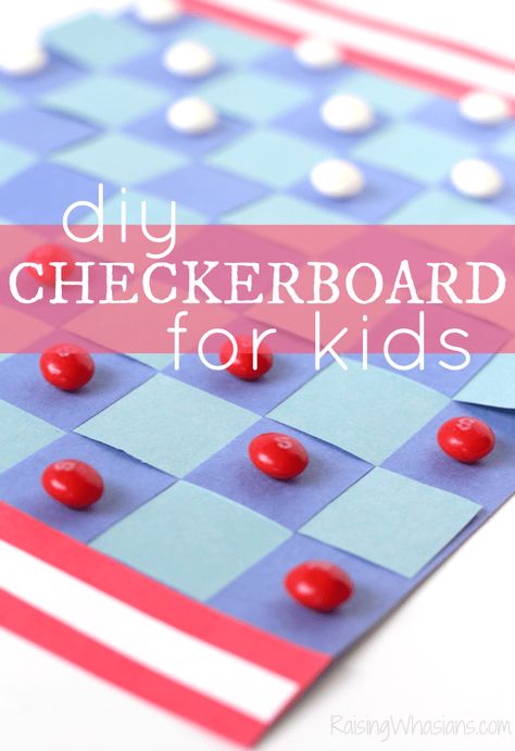 DIY Checkerboard for Kids - Americana Inspired Paper Weaving Craft, Diy Checkerboard, Weaving Craft, Busy Activities, Paper Weaving, Diy Games, Sensory Bins, Crafty Projects, Craft Activities For Kids