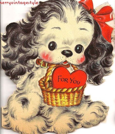 Puppy Valentines, Valentine Images, Valentine Postcards, Vintage Valentine Cards, Valentines Greetings, Retro Valentines, My Funny Valentine, Valentine Fun, Vintage Dog