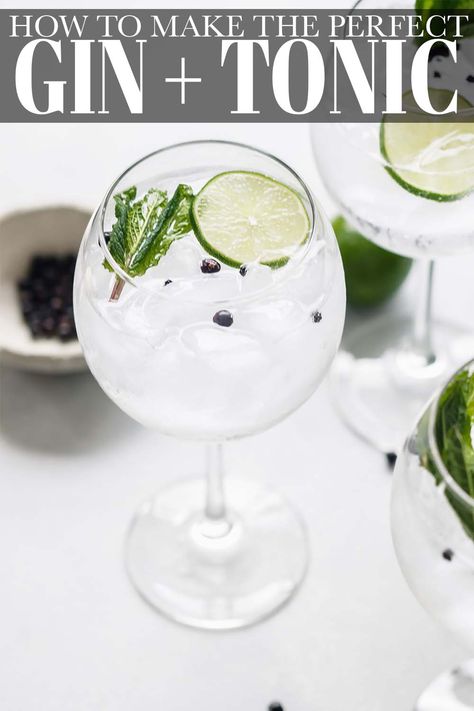 Bebida Gin, Gin And Tonic Recipe, Best Gin And Tonic, Gin Tonic Cocktail, Gin Tonic Recipe, Tonic Cocktails, How To Make Gin, Aesthetic Drinks, Tonic Recipe