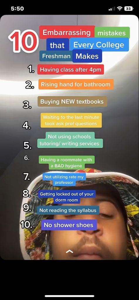 mistake. freshmen. college. tiktok. screenshot. ten. College Life Hacks Freshman Year, What To Take To College Freshman Year, Colleges To Apply To, How To Prepare For College, Tips For College Freshman, Community College Tips, College Advice Freshman Tips, College Hacks Freshman Year, College Dorm Recipes