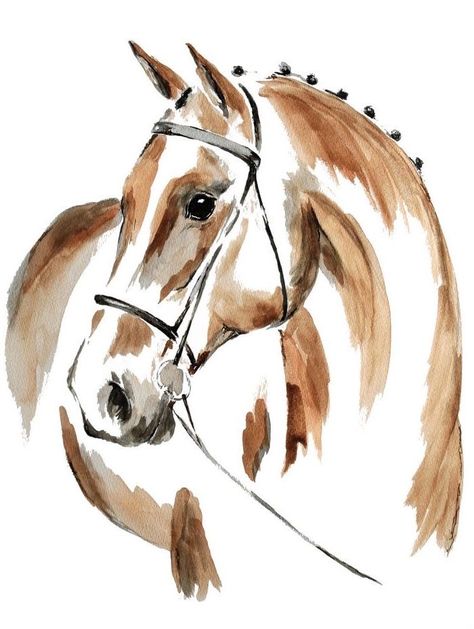 Horses Drawings, Horses Drawing, Drawing Japanese, Watercolor Horse Painting, Horse Canvas Painting, Horse Art Drawing, Horse Sketch, Horse Art Print, Drawings Ideas