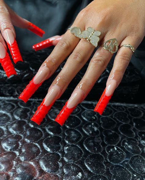 Tapered Nails, Beautiful Acrylic Nails, Fall Nails Halloween, Nails After Acrylics, Music Nails, Graffiti Nails, Long Red Nails, Claw Nails, Ombre Nail Designs