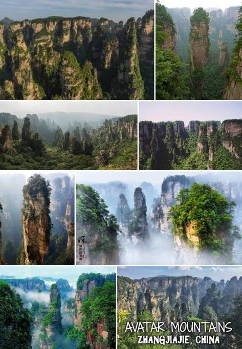 Avatar Mountains, China Avatar Mountains, Vacation Adventures, Travel China, Zhangjiajie, Mountain High, Mountain Art, Cool Backgrounds, Bedroom Storage, Travel Bucket List