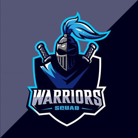 Warrior esport mascot logo design | Premium Vector #Freepik #vector #logo #cartoon #sports #game Gaming Squad Logo Design, Cricket Team Logo Design, Kabaddi Logo Design, Gamer Sketch, Warrior Logo Design, Cricket Logo Design, Cricket Dress, Gaming Logo Design, Student Profile