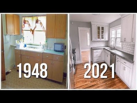 #kitchenideas #kitchentips #kitchenrenovation House Remodeling Ideas On A Budget, Old Kitchen Makeover, Cheap Kitchen Renovations, New Kitchen Cabinet Doors, 1950s Kitchen Remodel, Old Kitchen Remodel, Old Houses Renovation, Cheap Kitchen Remodel, Home Remodel Before And After