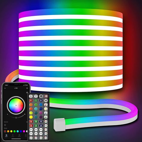 (Click Link Above) Led Neon Rope Lights 32.8Ft, Flexible Neon Strip Lights, Diy Neon Sign, Game Room Lighting, Neon Rope, Neon Lights Bedroom, Star Lights On Ceiling, Fiber Optic Lighting, Led Rope, Led Rope Lights