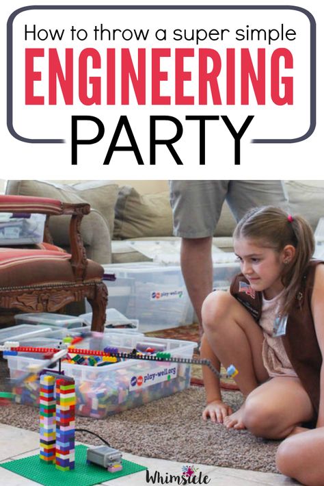 Engineer Birthday Party Ideas, Engineering Party, Indoor Birthday Parties, Indoor Birthday, Birthday Party Idea, Engineering Activities, Backyard Birthday, Science Party, Bday Party Theme