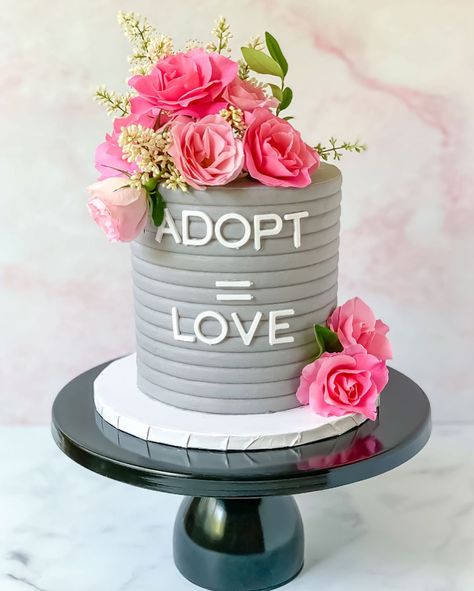 Whitney Sangprasit on Instagram: “Adoption is a really big word....to fit on a cake 😄. But I hope you get the idea. Adoption is love. And today’s cake is a celebration of…” Adoption Cake Ideas, Adoption Cake, Welcome Home Cakes, Instant Family, S Cake, Adoption Party, Big Words, Wedding Cake Inspiration, Throw A Party