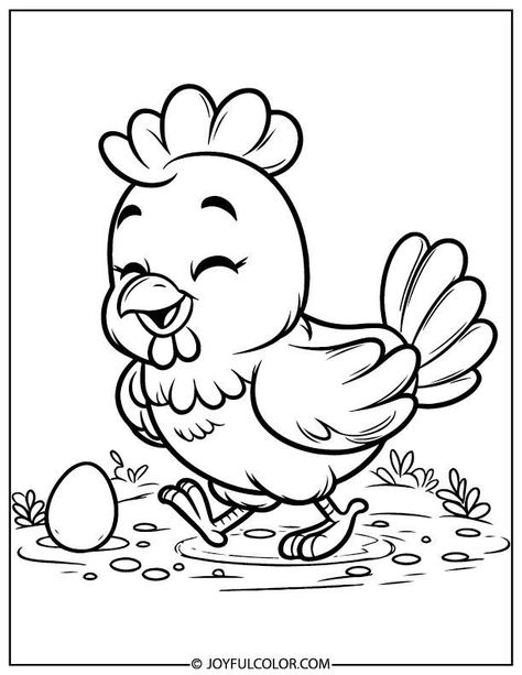 Chicken Coloring Pages Free Printable, Farm Coloring Sheets, Egg Coloring Pages, Animal Coloring Pages For Kids, Chicken Coloring Pages, Zoo Animal Coloring Pages, Giraffe Coloring Pages, Farm Coloring Pages, Bee Coloring Pages