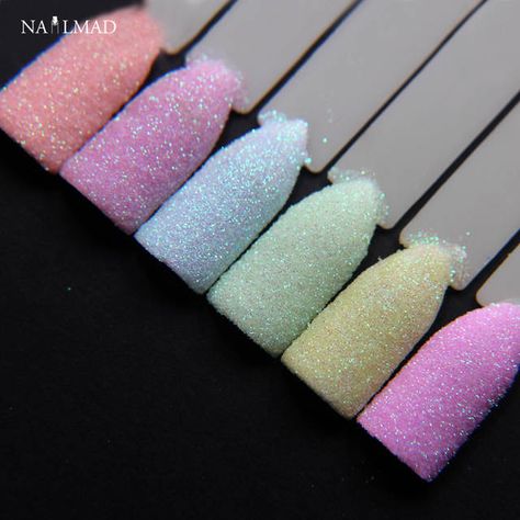 Glitter Pastel Nails, Pastel Nails Glitter, Pastel Glitter Nails, Nailart Glitter, Natural Gel Nails, Pastel Nail, Christmas Manicure, Nail Art Glitter, Glitter Powder