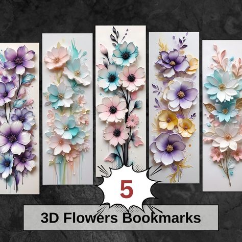 3D Pretty Flowers Floral DIY Bookmarks Floral Diy, Diy Bookmarks, Diy Business, Pretty Flowers, Hat Crafts, Gaming Wall Art, Baby Accessories, Craft Party, Wall Art Decor