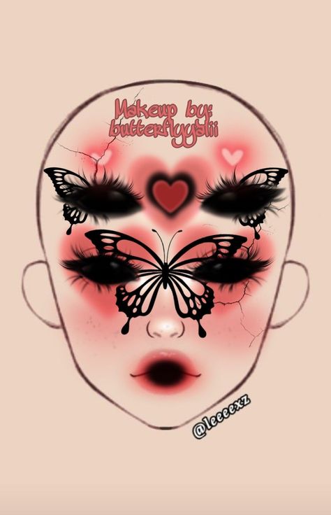 Face Charts Makeup, Melanie Martinez Makeup, Creepy Clown Makeup, Holloween Makeup, Makeup Charts, Vampire Bride, Anime Eye Makeup, Makeup Drawing, Cute Eye Makeup