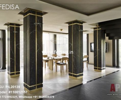 Interior Column Design, Column Interior, Pillar Design Interior, Column Design Ideas, Column Decoration Ideas, Interior Pillars, Column Decor, Columns Interior, Column Cladding