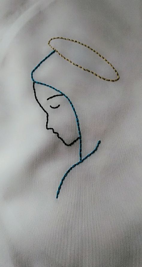 Virgin Mary Embroidery, Christmas Embroidery Ornaments, Mary Embroidery, Embroidery Ornaments, Sewing And Embroidery, Sewing Embroidery Designs, Hand Embroidery Art, Hand Embroidery Stitches, Christmas Embroidery