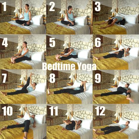 Petite séance de yoga à faire... dans le lit ! Good Night Yoga, Evening Yoga Routine, Morning Yoga Stretches, Night Yoga, Wake Up Yoga, Evening Yoga, Diy Yoga, Yoga Nature, Bedtime Yoga