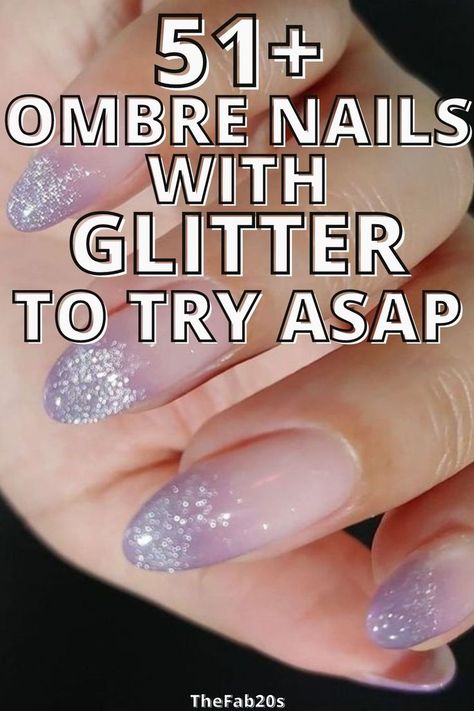 Ombre Nails With Glitter, Nails Inspiration Glitter, Ambre Nails, Powder Glitter Nails, Glitter Fade Nails, Glitter Gel Nail Designs, Ombre Gel Nails, Glitter Tip Nails, Quick Nail Art