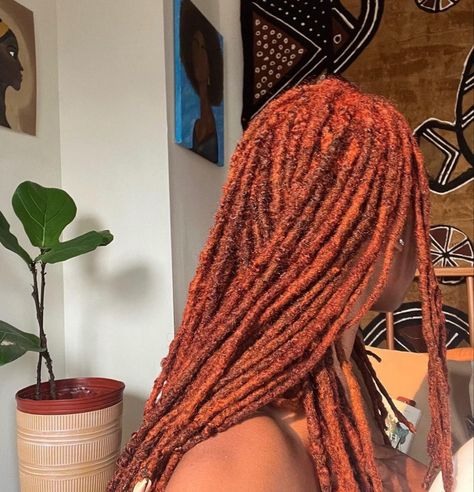 Orange Dreads, Locs Hair Styles, Ariel Aesthetic, Red Locs, Loc Colors, Loc Goddess, Natural Locs, Beautiful Dreadlocks, Loc Inspiration