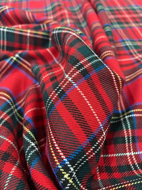 SassyloFabrics - Etsy Australia Mixing Fabrics Patterns, Tablecloth Skirt, Tartan Christmas Decorations, Tartan Plaid Christmas, Gabardine Fabric, Royal Stewart Tartan, Plaid Christmas Decor, Turkish Pattern, Tartan Christmas