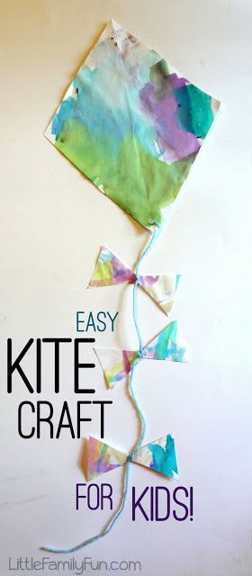 Cute and easy Kite Craft for kids! Great for spring and summer. Easy Kite Craft, Kite Craft For Kids, Kite Craft, Kites Craft, Kites For Kids, March Crafts, Children Crafts, Activities Ideas, Spring Preschool