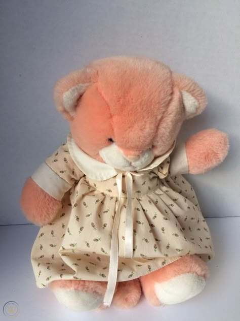 24K POLAR PUFF Tasha Pink Bear 1985 Vintage Plush Stuffed Animal Toy 14" | #1839707407 Vintage Stuffed Animals Aesthetic, Stuffed Animal Outfits, 2000s Stuffed Animals, Stuffed Animal Clothes, Vintage Plushies, Homemade Stuffed Animals, Pig Stuffed Animal, Vintage Stuffed Animals, Monkey Stuffed Animal