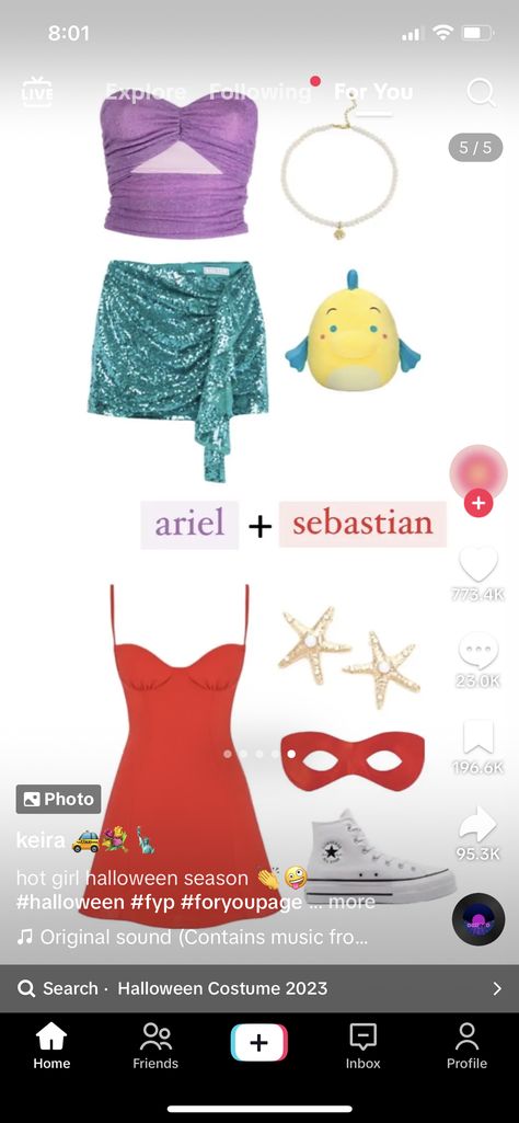 Ariel Outfit Ideas, Sebastian Costume, Ariel Halloween, Ariel Halloween Costume, Sparkly Halloween, Little Mermaid Outfit, Mermaid Halloween Costumes, Ariel Costumes, Little Mermaid Costume