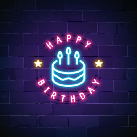 Happy birthday neon sign vector | free image by rawpixel.com / NingZk V. Birthday Template Aesthetic, Happy Birthday Template Aesthetic, Neon Cake, Happy Birthday Neon Sign, Birthday Neon Sign, Happy Birthday Neon, Happy Birthday Logo, Happy Birthday Icons, Birthday Logo