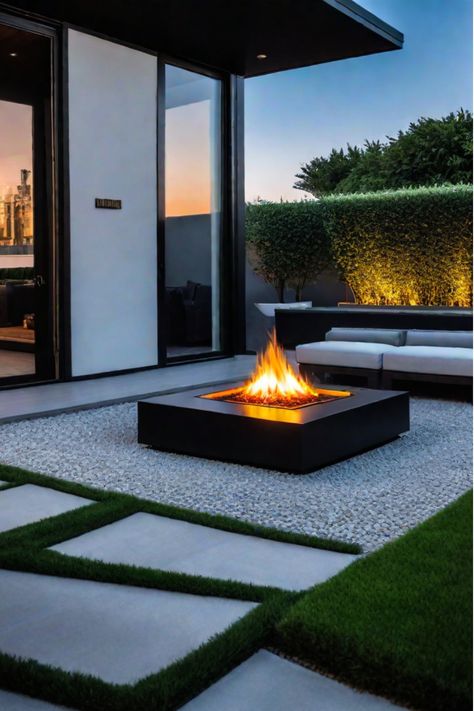 Elevate your backyard with a custom fire pit you can build yourself. Explore 5 unique DIY fire pit ideas that will add warmth, ambiance, and style to your outdoor living space on a budget. Fire Pit Ideas Backyard Sand, Crazy Pave Fire Pit Area, Fire Pit Ideas Backyard On A Budget, Fire Pit On A Budget, Natural Gas Fire Pit Ideas Backyard, Outside Fire Pit, Fire Pit Concrete, Minimalist Backyard, Diy Natural Gas Fire Pit