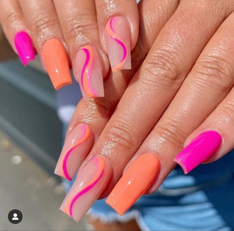 Peach Colored Nails, Nail Art 2023, Orange Acrylic Nails, Holiday Acrylic Nails, Nails Tutorial, Peach Nails, Back To School Nails, Acrylic Nail Powder, Fest Outfits