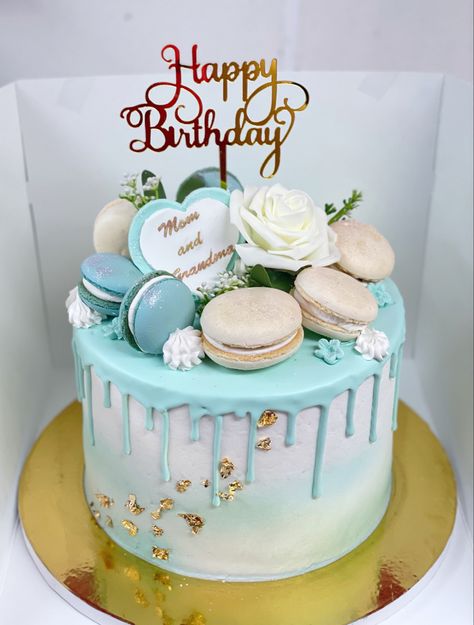 Macaron Cakes, Alcohol Birthday Cake, Boy Cakes, Baby Boy Birthday Cake, Simple Birthday Party, 21st Cake, Macaron Cake, Simple Cake Designs, 18th Birthday Cake