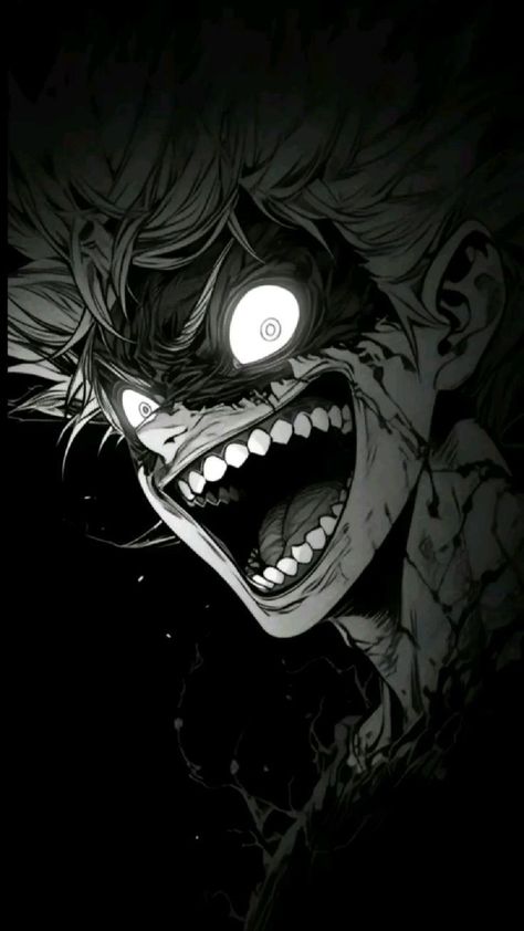 Creepy Anime Guy, Evil Grin Drawing, Anime Grin, Villain Smile, Evil Pfp, Diablo Anime, Rage Art, Devil Face, Kawaii Drawing