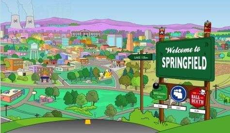 What Springfield do the Simpson live in? Simpsons Springfield Map, Springfield Simpsons, 4k Wallpaper Android, Springfield Oregon, Oregon Life, Matt Groening, The Simpson, Horror Music, Movie Genres