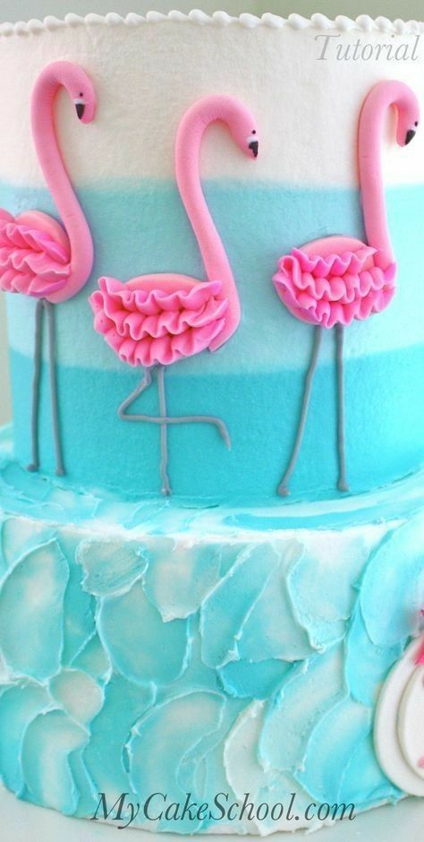 Ombre Buttercream, Flamingo Cake, Cute Flamingo, Decorating Videos, Gateaux Cake, Summer Cakes, Cake Decorating Videos, Flamingo Party, Fondant Figures