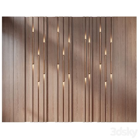 wall panels | set 218 - Other decorative objects - 3D model Wall Designs With Lights, Back Light Wall Panels, Paneling Design Wall, Paneling With Lights, Wall Panel With Light, 3d Panel Design, Wall Cladding Interior, Wood Wall Texture, Lobby Lighting