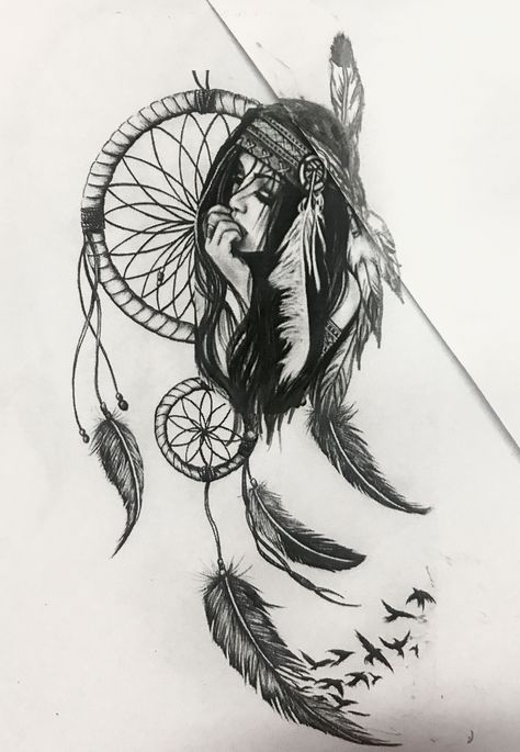 Indian Dream Catcher Tattoos, Indian Headdress Tattoo, Cherokee Tattoos, Beautiful Spine Tattoos, Indian Skull Tattoos, Native American Tattoo Designs, Arrow Tattoos For Women, Headdress Tattoo, Bull Skull Tattoos