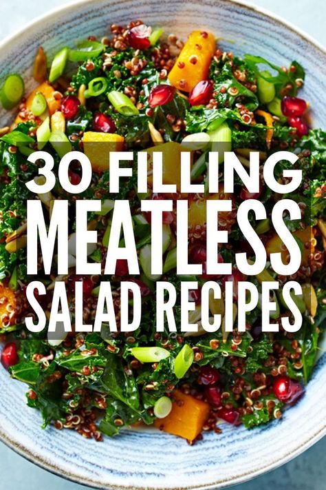 Meal Salads Vegetarian, Salad Recipes Meatless, Meatless Protein Salad, Vegan Protein For Salads, Veggie Salads Healthy, Salads Recipes For Dinner Vegan, Vegetarian Protein For Salad, Easy Plant Based Salads, Meatless Salads Protein