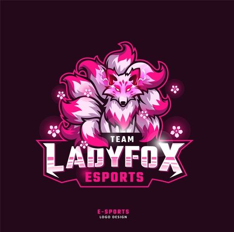 Fox with nine tail mascot esport logo de... | Premium Vector #Freepik #vector #logo #sports #animals #team Logo Gamer Esport, Gaming Logo Icon, Esport Logo Design, Logo Gamer, Logo For Gaming, Clan Logo, Fox Logo Design, Fox Tattoo Design, Logo Gaming