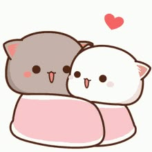 Chibi Gif, Cutie Cat-chan, Cuddling Gif, Gif Kawaii, Calin Gif, Sleeping Gif, Cuddle Love, Mochi Cat, Peach Cat