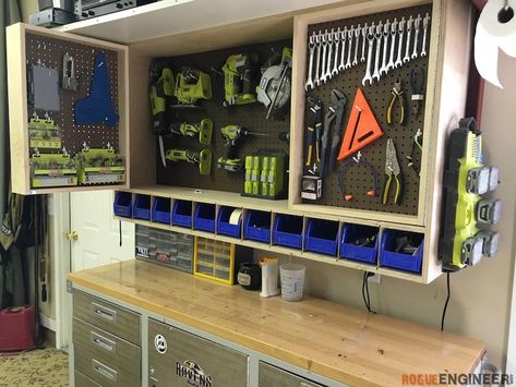 Movie Storage, Tool Storage Cabinets, Diy Projects Plans, Wall Cupboard, Wall Storage Unit, Movie Ideas, Shed Organization, Thrifty Diy, Garage Tool Storage