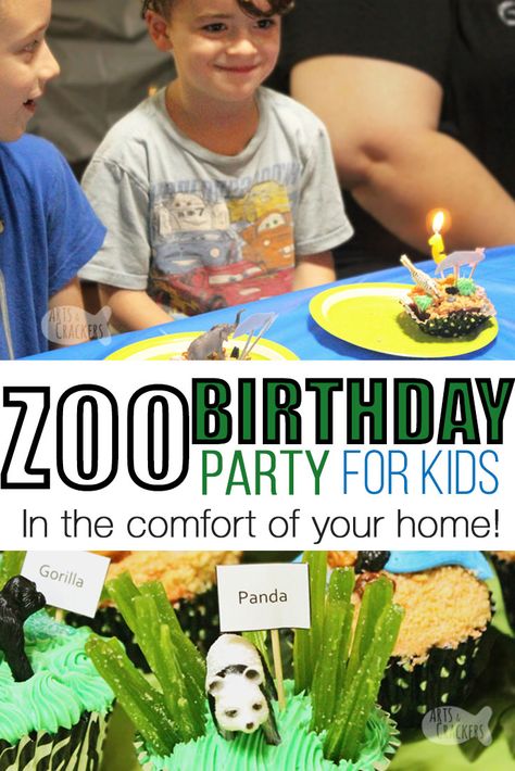 How to Throw a Zoo Party At Home. You'll love our Zoo Birthday Party Idea for Kids! via @ArtsCrackers Animal Themed Birthday Party Activities, Zoo Party Activities, Zoo Keeper Birthday Party, Animal Party Games For Kids, Zoo Birthday Party Activities, Zoo Party Games, Party Animal Birthday Activities, Two The Zoo Birthday Party, Zoo Themed Birthday Party Decorations