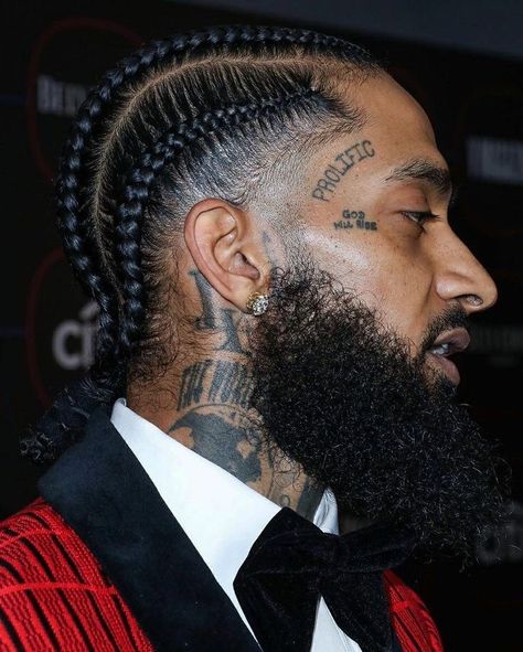 @babyyyhairz on Instagram: “Naybahood💙 #hussleandmotivate #hussleandboog #hussle #hussleforever #husslethagreat #hussleandboog #hussleforever #nipsyhussle…” Cornrow Braids Men, Braid Styles For Men, Cornrow Hairstyles For Men, Hairstyle Names, Nipsey Hussle, Black Men Hairstyles, Mens Braids, Mens Braids Hairstyles, Athletic Hairstyles