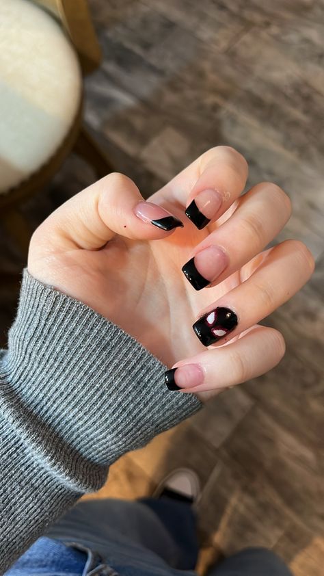 Spiderman Nails Miles Morales, Miles Morales Nails Designs, Nail Spider Man, Short Spiderman Nails, Miles Morales Nails, Teen Nails, Natural Acrylic Nails, Beachy Nails, Halloween Acrylic Nails