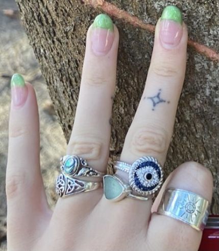 Jewelry Tattoo, Spoon Rings, Jewellery Ideas, Tattoo Inspo, Turquoise Ring, Tatting, Turquoise, Tattoos, Hair