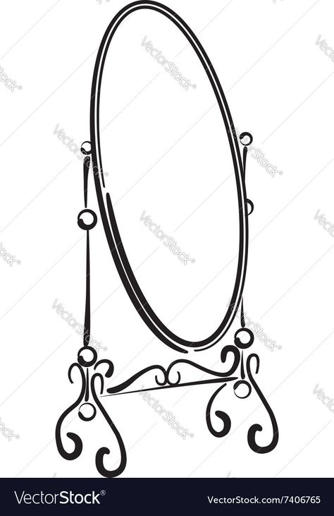 Draw Mirror, Drawing Of Mirror, Standing In Front Of Mirror Drawing, Drawing Mirror, Mirror Doodle, Illustration Mirror, Mirror Sketch, Mirror Art Drawing, Mirror Drawing Sketches