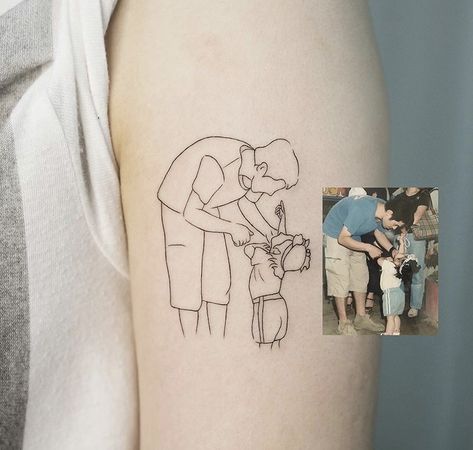 Family Outline, Grandfather Tattoo, Grandparents Tattoo, Brother Tattoos, Tribute Tattoos, Father Tattoos, Remembrance Tattoos, Silhouette Tattoos, Bff Tattoos