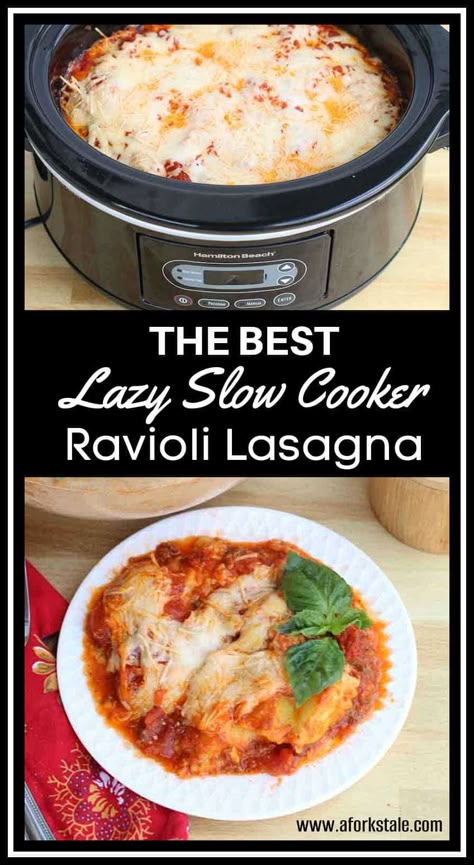 Lazy Lasagna Crockpot, Camper Recipes, Slow Cooker Ravioli Lasagna, Ravioli Lasagna Recipe, Slow Cooker Ravioli, Crockpot Ravioli, Magical Slow Cooker, Slow Cooker Pasta Recipes, Crockpot Pasta